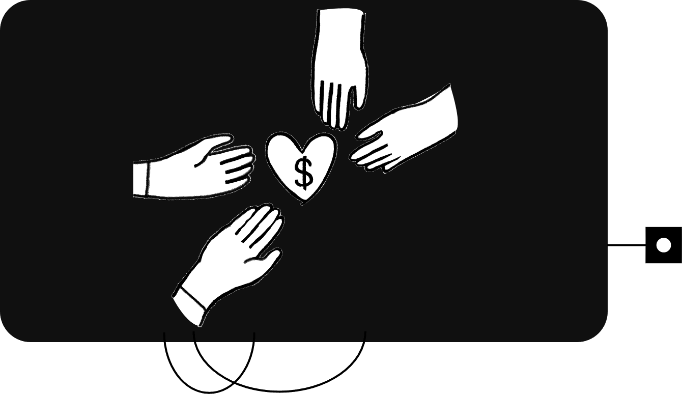 Black Donations Image with hand reaching out